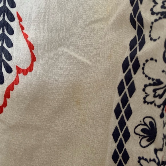 White, Blue, & Red Peasant Top - Picture 4 of 4